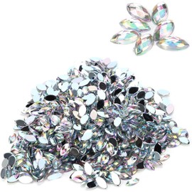 1000 Piezas Diamantes de Imitación Artesanales, 3 x 6mm Apliques en Diamantes de Imitación Brillantes, Pegatinas Autoadhesivas Art Gem para Decoración Facial, Bodas y Disfraces