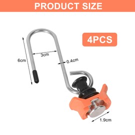 DAWRIS Pack of 4 Hooks for Airline Rail, Airline Rail Accessories for Hanging, Airline Rail Fitting for Vans, Motorhomes, Trucks