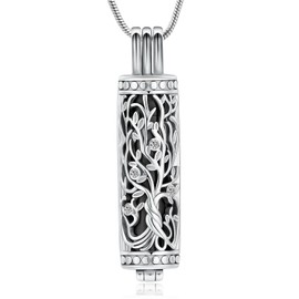 memorial jewelry Cylinder Cremation Jewelry Tree of Life Urn Ashes Necklace for Women Men Vial Cremation Ash Pendant Loved One