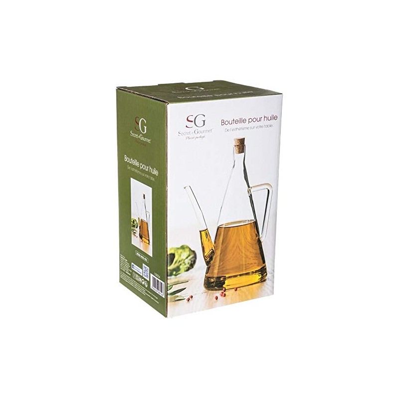 SECRET DE GOURMET Öl Krug Flasche Ölspender 500 ml, Glas,