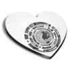 1 x Heart MDF Magnets - Earth Globe Flags Map