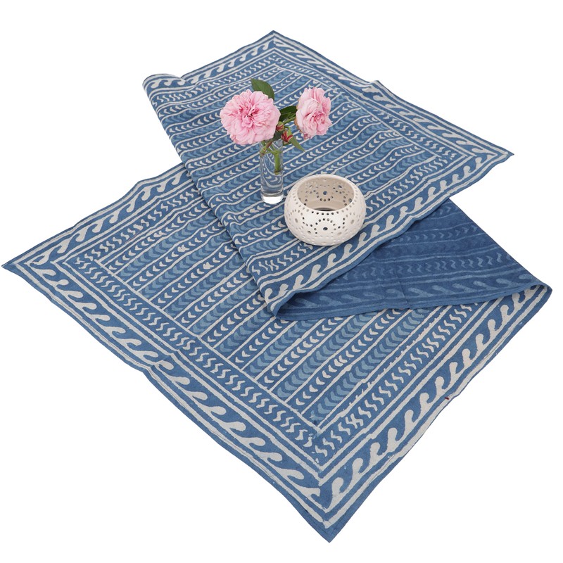 GURU SHOP Tablecloth, Table Runner, Block Print, Boho Tablecloth 50