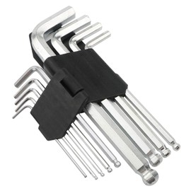 Rowiz 9pcs Allen Tool Set Hex Key Allen Screw Driver Set | Metric Steel Ball End Anti Tamper Proof Torx Star Key Bit Wrench L-Shape T10-T50 Hex Key Allen Wrench Set