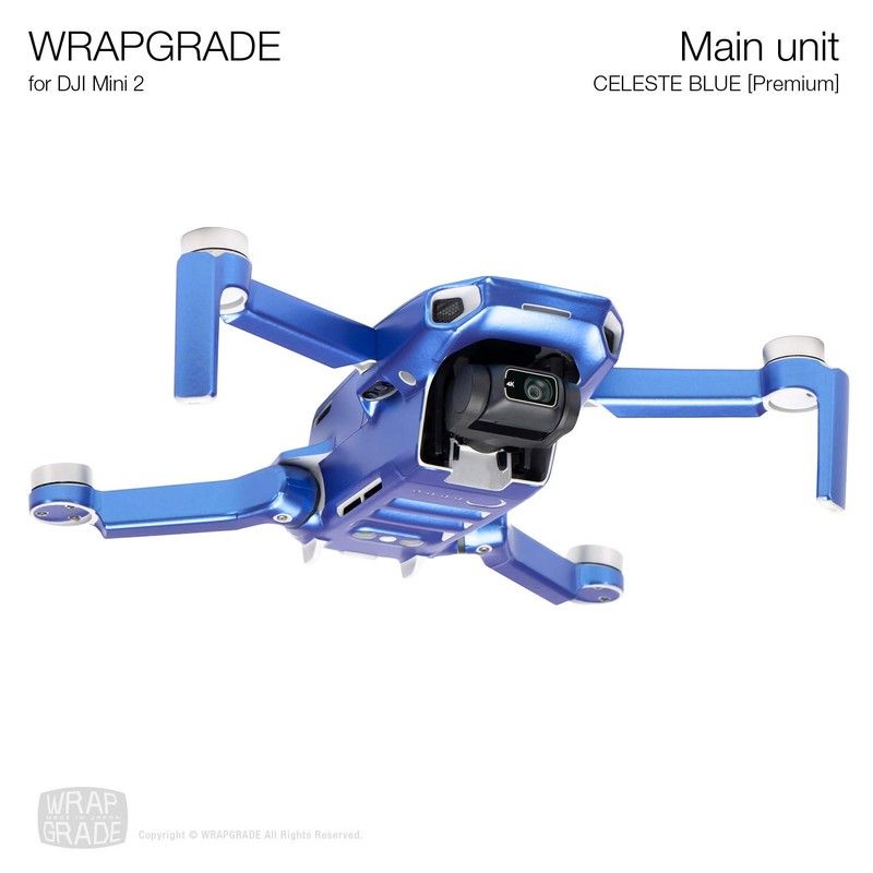 Wrapgrade Skin Sticker Set Compatible with DJI Mini 2 (Celeste