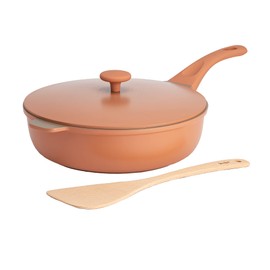 Goodful Goodful All-in-One Pan, Multilayer Nonstick, High-Performance Cast Construction, Multipurpose Design Replaces Multiple Pots and Pans, Dishwasher Safe Cookware, 11-Inch, 4.4-Quart Capacity, Terracotta