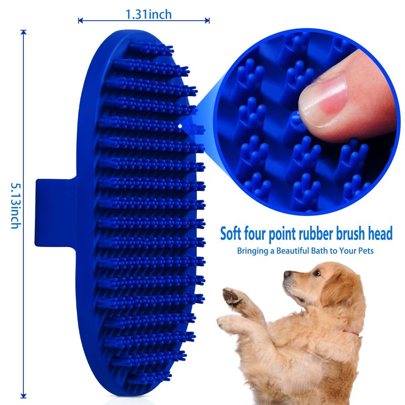 Dog bath brush, ROPO rubber massage pet shampoo brush, used