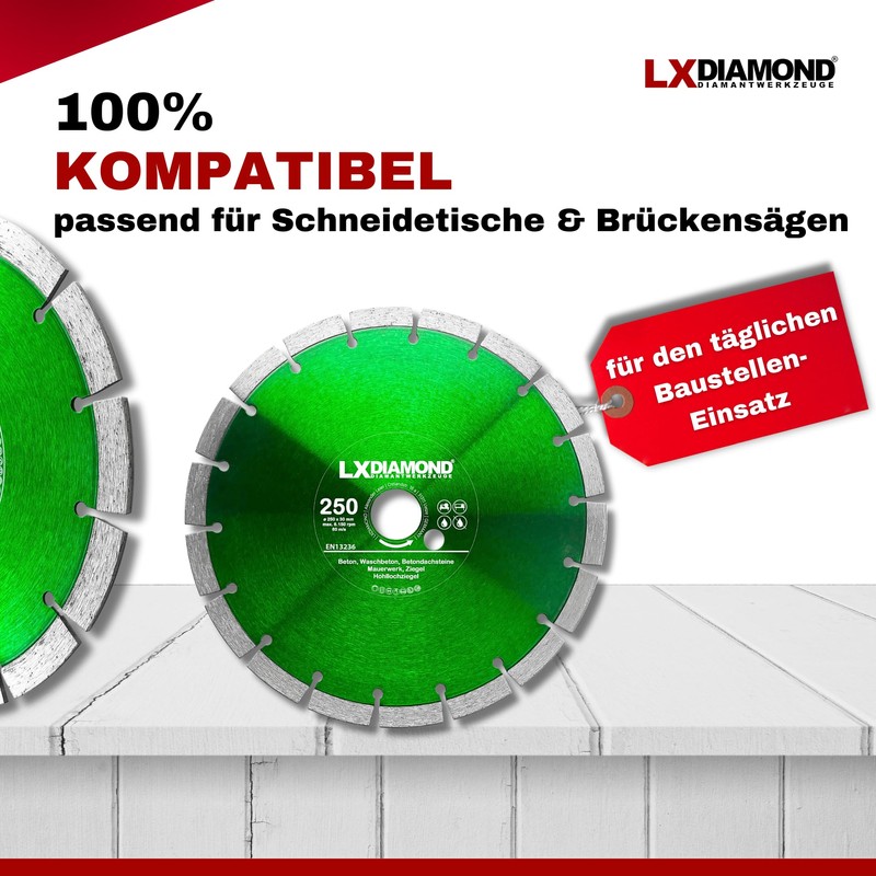 LXDIAMOND Diamond Cutting Disc 250 mm x 30.0 mm -