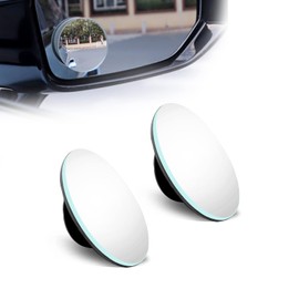 2 Pack Car Blind Spot Mirror, HD Glass Convex Rear View Mirror, 49mm Round HD Glass Convex 360 degrees Wide Angle Side Rear View Mirror with ABS Housing For Cars SUV And Trucks, Silver