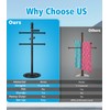 Pool Towel Rack Outdoor, 6 Bars with Top Tray Metal