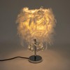 DYNAMI Creative Feather Table Lamps,White Feather Lamp Bedroom Table Lamps
