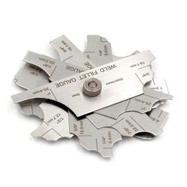 7pcs Weld Fillet Gauge Set Leg Length & Throat Size Measuring Tools Welding Inspection Gage in Inch & Metric MG-11