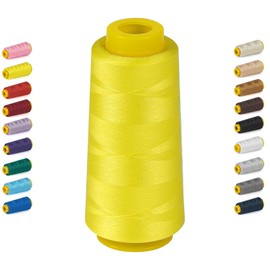 StiVerse 1800 Yards Serger Thread-Yellow, All Purpose Thread for Sewing, Serger Thread Cones，Polyester Thread 40s/2 for Serger&Overlock, Quilting, Piecing, Sewing Machine