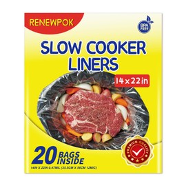 Slow Cooker Liners,6-10 Quart Cooking Bags Extra Large Size 14"x 22", Disposable Slow Cooker Bags Oval For Crock Pot 20 PCS