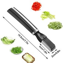 Green Onion Shredder, Stainless Steel Scallion Slicer Shred Silk Knife Cutter Vegetable Chopper Julienne Slicer Stainless Steel Chopped Spring Onion Slicer for Kitchen