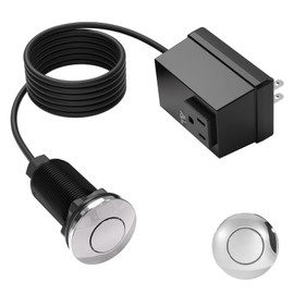 APIELE Garbage Disposal Air Switch Kit, Sink Top Push Button Switch for Food Waste Disposer, 3.6" Long On/Off Air Button (Glossy Stainless Steel)