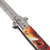 Hairdressing Spring Comb Stainless Steel Folding Portable Switchblade Comb for