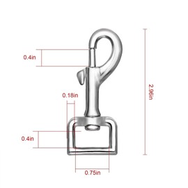 Dog Lead Clips Dog Lead Clasp Heavy Duty Dog Lead Snaps Hooks Swivel Snap Hooks Trigger Clip Trigger Snaps Sliver base interior width 3/4" 4pcs