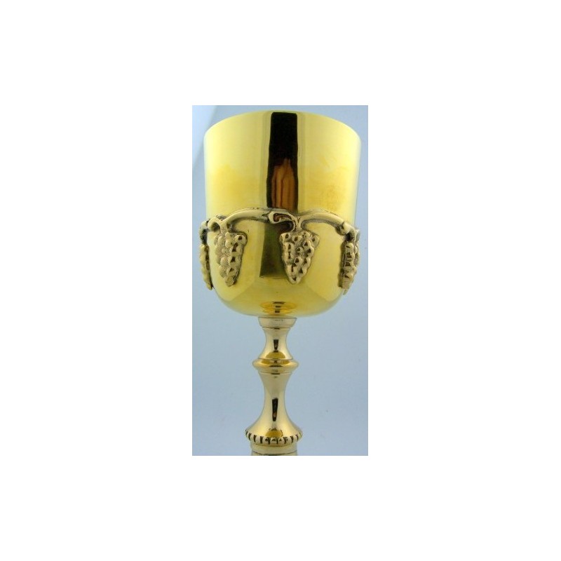 Needzo SVL 7 1/2" Polished Solid Brass Gold Communion Cup