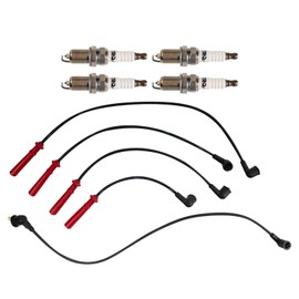 TRQ Ignition Kit Spark Plugs Wire Set Compatible with 1990 Nissan Axxess 1990-1994 D21 1995-1996 Pickup