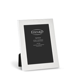 EDZARD Altamura Picture Frame for Photo 13 x 18 cm Elegant Silver-Plated Tarnish-Resistant with Velvet Back Photo Frame for Standing or Hanging