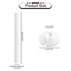 5 PCS Radiator Pipe Covers and Pipe Collars White 200mm x 15mm Thickened Radiator Sleeves 15mm Plastic Snap On Radiator Caps