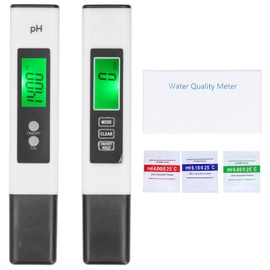 PH TDS Meter Combo 0.01pH High Accuracy Pen ±2% Readout Accuracy 3 in 1 EC Temperature Tester(A2(white) PH02SL(white) )