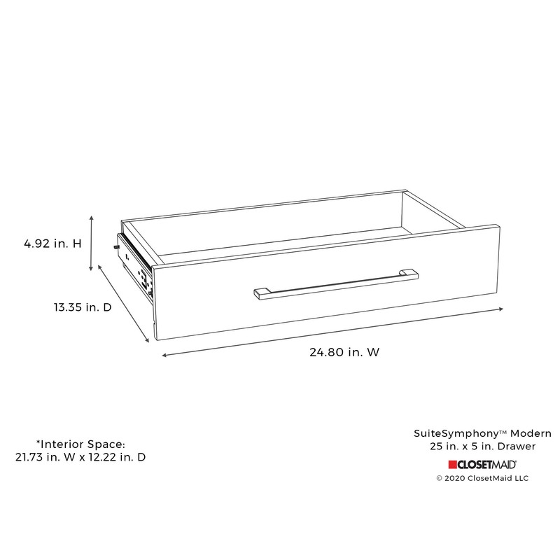 ClosetMaid 68886 SuiteSymphony Modern 25-Inch X 5-Inch Drawer, Natural Gray