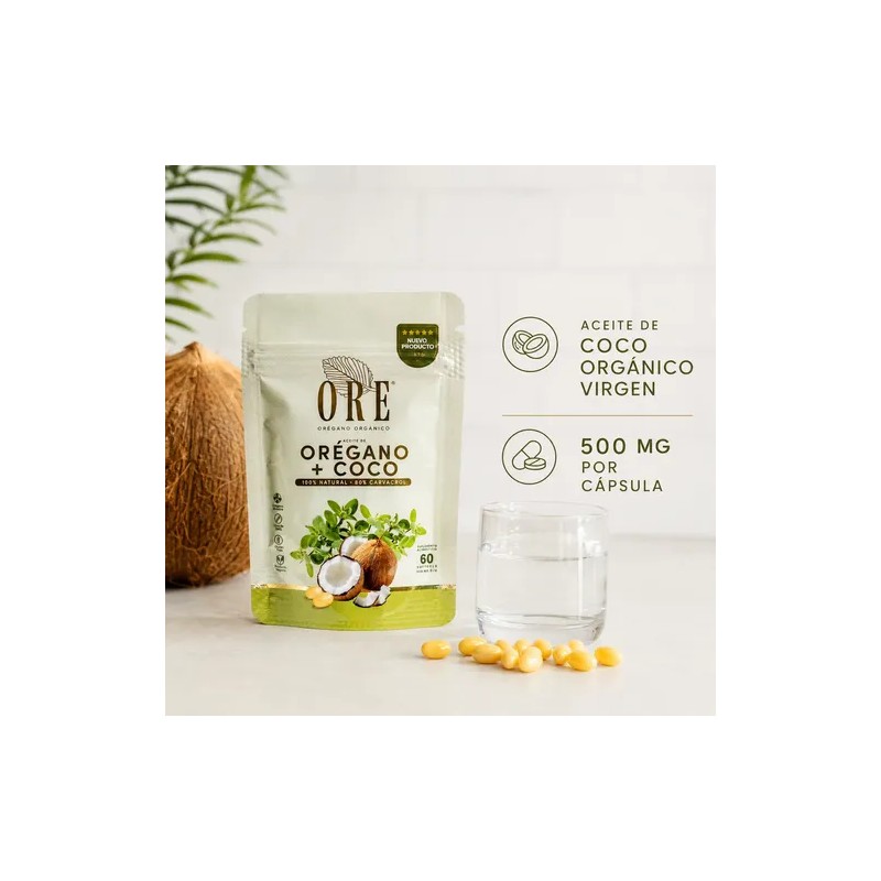 Aceite De Orégano Y Coco Ore 60 Cápsulas Softgel Orgánico