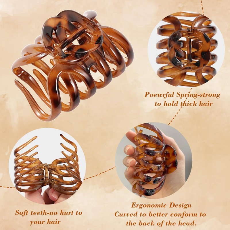 4PCS Octopus Hair Claw Clips for Thick Hair, 3.8" Large
