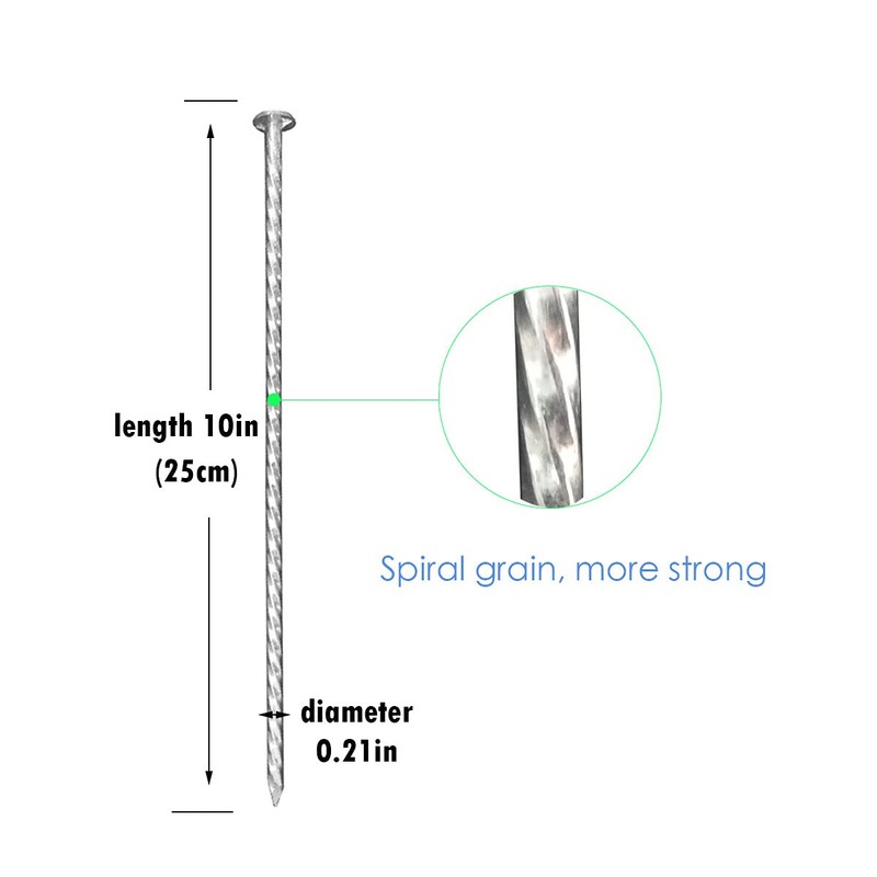 40 Pack - 10" Solid Galvanized Non-Rust Metal Garden Stakes,