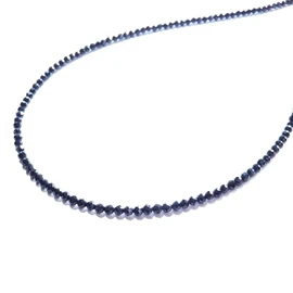 COMODO VIENTO Men's Popular Black Spinel Necklace Chain, High Brightness, Gem Quality, 0.08 inch (2 mm), AAA Grade, 24 Sides Cut, Sterling Silver black spinel Sterling Silver, black spinel