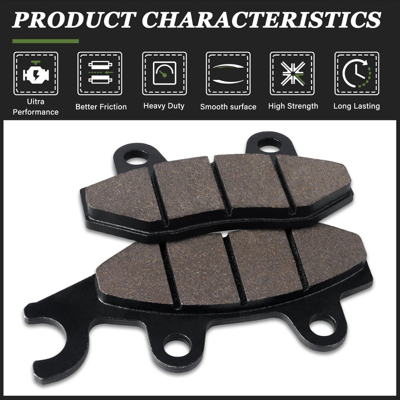 Brake Pads Front and Rear Compatible with Yamaha Rhino 660