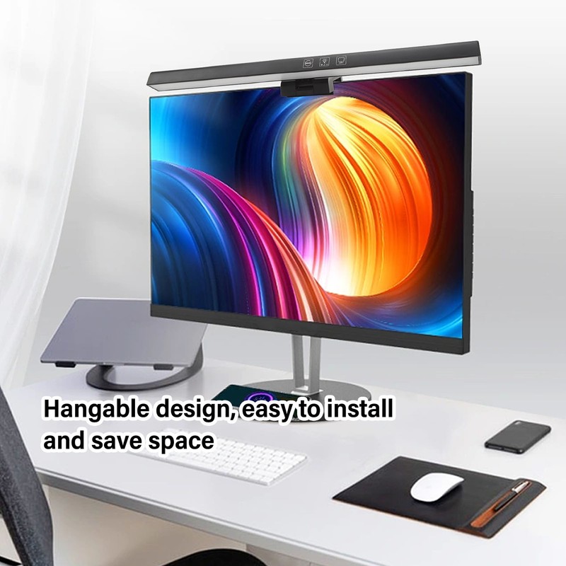 Black Laptop Monitor Lamp Anti Blue Light Eye Care LED