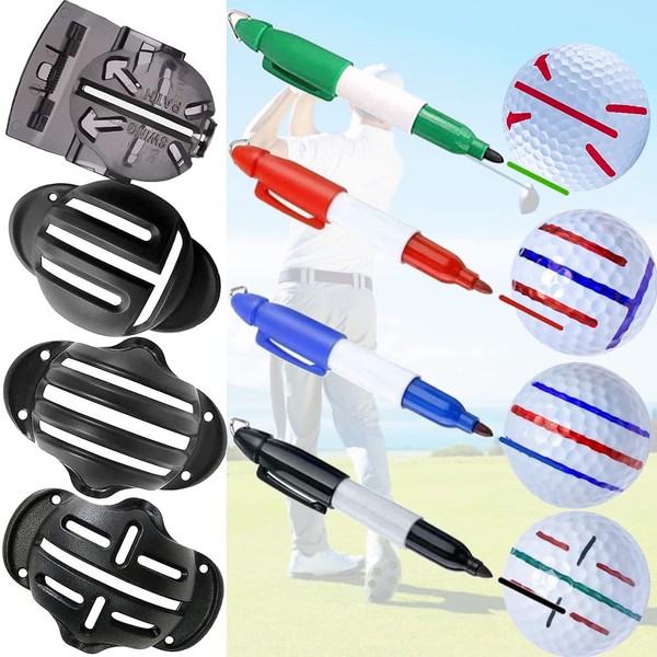 UYTON Golf Ball Line Markers Set of 8 Ball Markers Easy Drawing Drawing Golf Ball Marker Golf Ball Marker Line Linear Pad Position Template Ball Alignment Clip Tool Including 4 Ball Markers, 4 Ball Markers, Line Markers, Line Markers, Line Markers, (Line