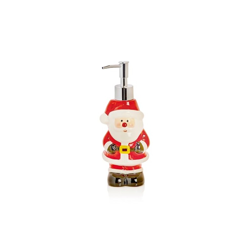 Premier Decorations Novelty Christmas Santa Ceramic Hand Soap Refillable Dispenser