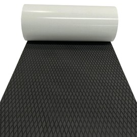 Boat Flooring Mat EVA Foam Boat Decking Marine Carpet Faux Teak Sea Decking Sheet Non-Slip Self-Adhesive Flooring Material for Boats Pontoon Yacht Surfboard Swim Platform 94.5''x 23.6''（Black）