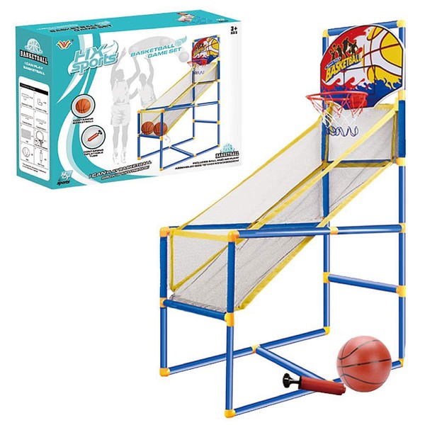 Kids Arcade Basketball Hoop Shot Game - Indoor Sports Shooting System with Mini Hoop, Inflatable Ball and Pump