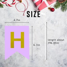Happy Birthday Banner Birthday Banner Bunting Banner Decoration DIY Party Decoration (Purple)