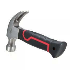 Hyper Tough 10 Oz. Magnetic Stubby Claw Hammer And Nail Holder Puller Remover
