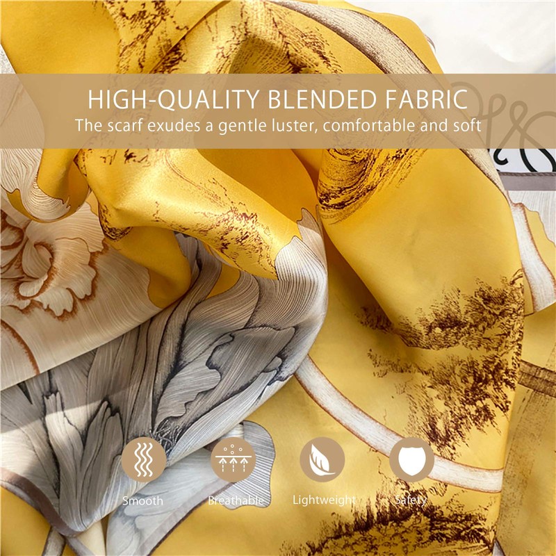 LumiSyne Silk Scarf Women's Warm Soft Silk Scarf Autumn Winter