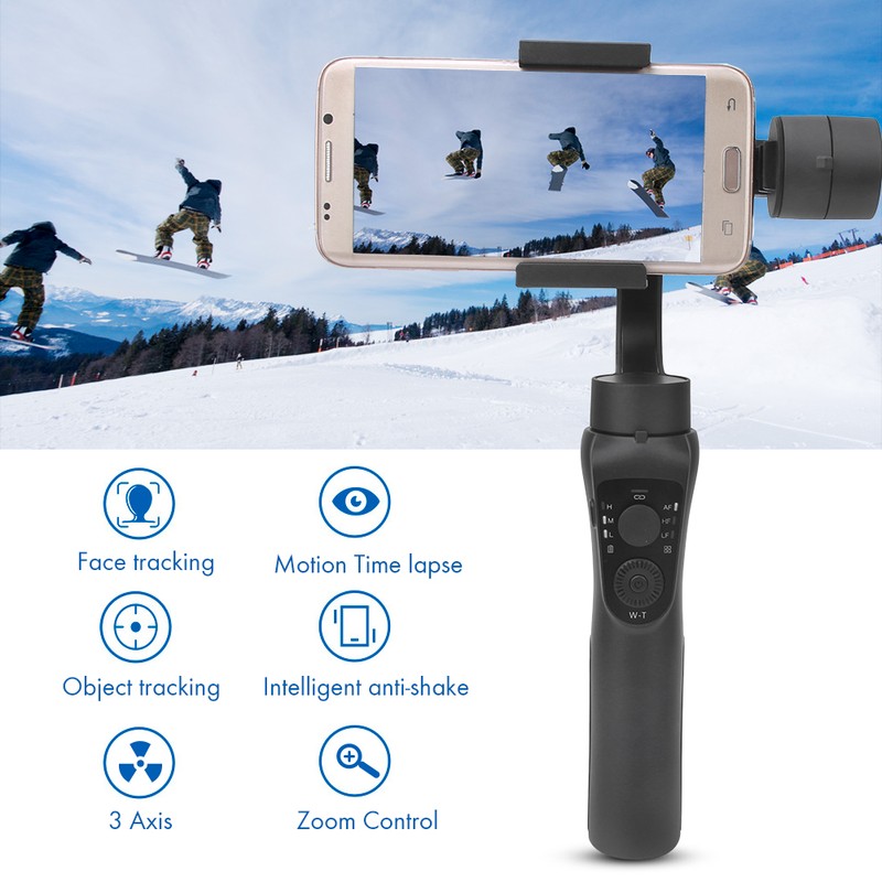 Three Axis Anti Shaking Phone Ballhead Handheld Stabilizer for Multifunctional