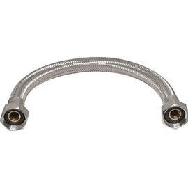 Flexible Tap Hose Connector Pack of 2 - Compression or Push Fit or Push Fit with isolating Valve 300mm Long (1/2"F x 3/4"F x 300mm Long)