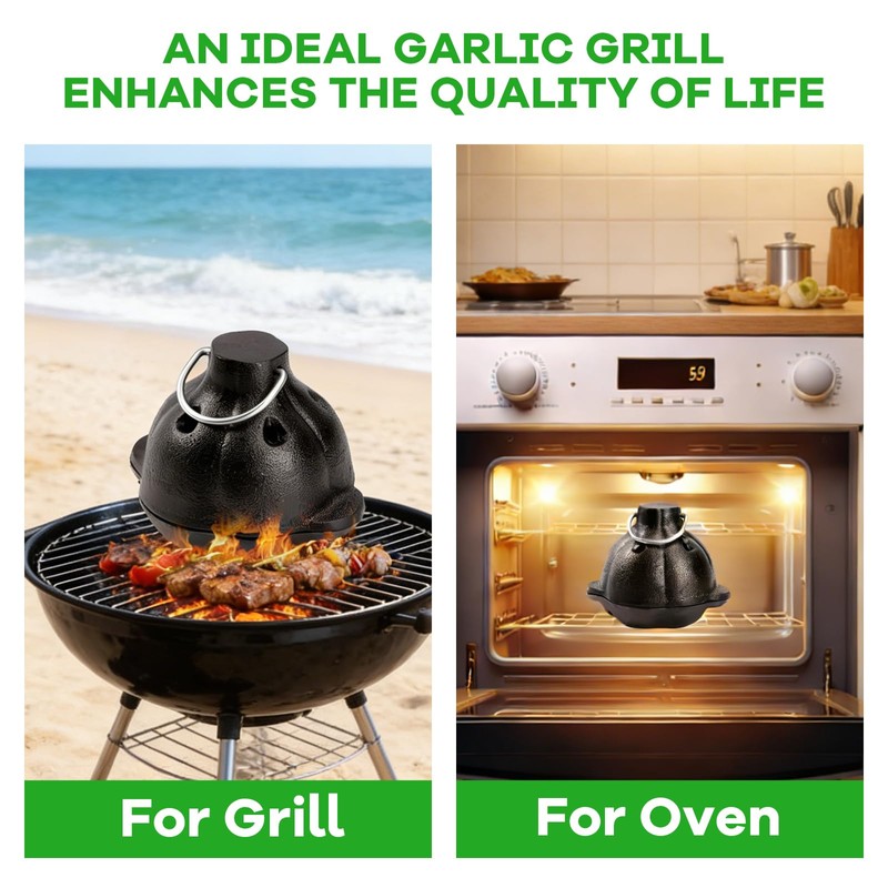 Garlic Roaster & Cast Iron Garlic Roaster, Garlic Roster Baker,