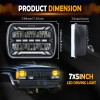 uni-shine 2X DOT 7x6" LED Headlights for Chevy C1500 C2500