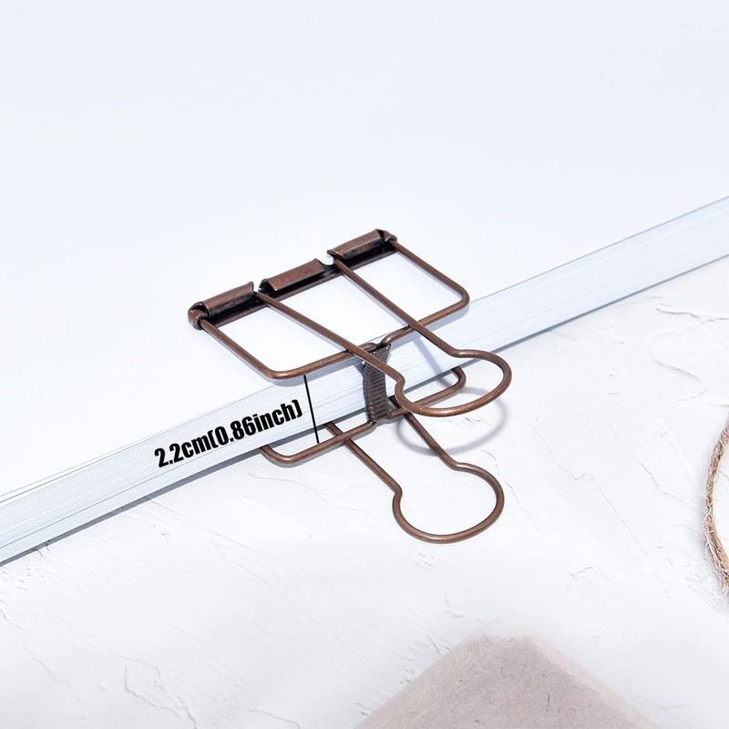 Extra Large Binder Clips 2 Inch, Big Paper Clamps Copper