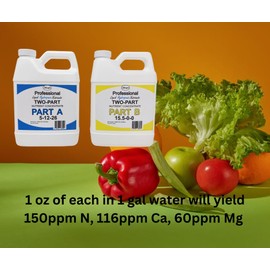 EZ-GRO 5-12-26 Part A & 15.5-0-0 Part B Formula of Hydroponic Nutrients | Hydroponic Plant Food Suited for Hydroponic and Soil Based Applications | Liquid Plant Food 1 QT of Each