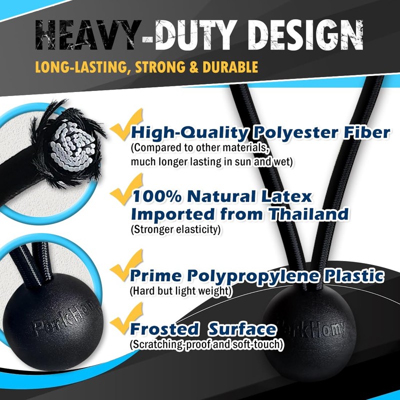PerkHomy Ball Bungee Cord, Heavy-Duty & Versatile, Indoor & Outdoor,