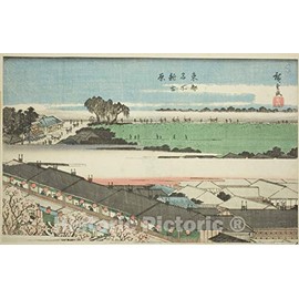 Historic Pictoric Print : The New Yoshiwara (Shin Yoshiwara), from The Series Famous Places in The Eastern Capital (Toto meisho), Utagawa Hiroshige, c 1857, Vintage Wall Decor : 36in x 24in
