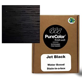 PureColor - Wood Stain and Finishes - Eco-Friendly, Vivid Colors, Deep Pigment, Ready to Use, Water-Based, Low VOC, No Odor, & Easy Clean-Up. Gallon, Jet Black