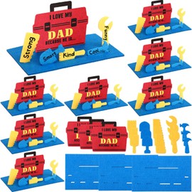 SmoothNovelty 24 Sets Father's Day I Love My Dad Because Craft Kit DIY Father's Day Craft Gift Fun Father's Day Gifts for Kids and Fun Home Activities